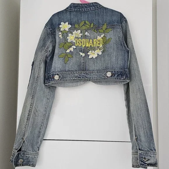 DESQAURED -Cropped Denim Jacket - RARE!! - Picture 1 of 10